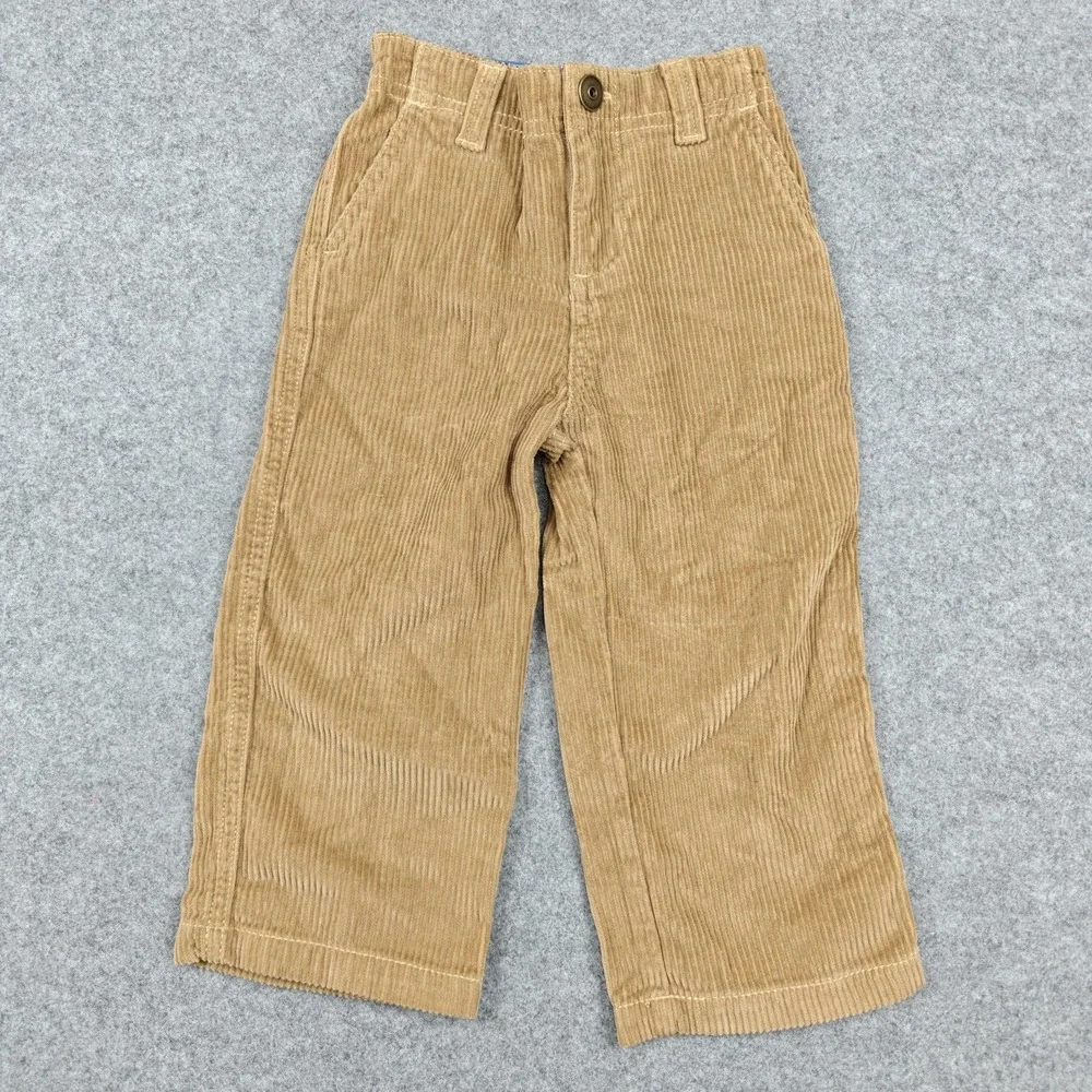 Carter's Pants‎ Boys Size 18-24 Months Beige Corduroy Elastic Waist Holiday New